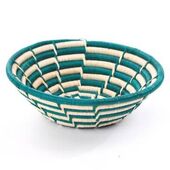 African Baskets - Teal and White Spiral Steps Exact
