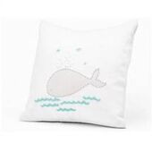 Hand Embroidered Pillow Case - Whale