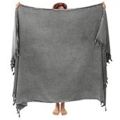 Hand Loomed Cotton Throw Blanket - Grey
