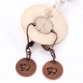 Copper Stamped Sheep Earrings