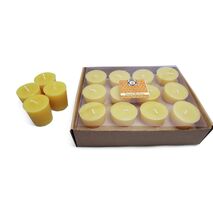Natural Honey Scented 100% Beeswax Votives Candles 12 Piece