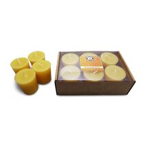 Natural Honey Scented 100% Beeswax Votives Candles 6 Piece