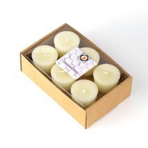 White Unscented 100% Beeswax Votives Candles 6 Piece