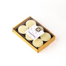 White Unscented 100% Beeswax Tealights Candles 6 Piece