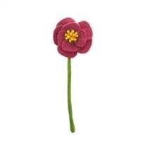 Fair Trade Wool Felted Poppy Flower - Magenta
