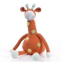 Large Hand Knit Stuffed Giraffe