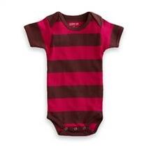 Organic Babybody - Pink/Chocolate Stripe - 0-3 Months