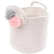 Make Your Own Gift Basket - Cotton Rope Pink/Grey Pom Pom