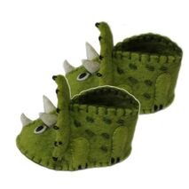 Dinosaur Baby Booties - Wool Felt