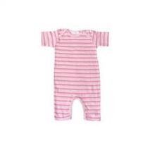 Organic Baby Romper - Pink Stripe 6M