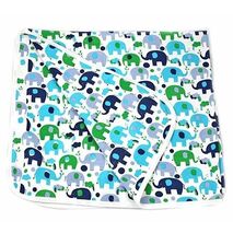 Elephant Baby Blanket - Organic Blue