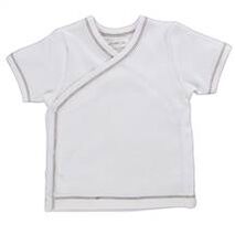Organic Side Snap Shirt - Brown Stitching - 3-6m