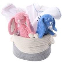 Organic Twin Baby Gifts - Pink and Blue