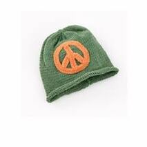 Peace Baby Hat - Green & Orange
