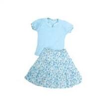 Organic Outfit - Matching Floral Skirt & Top Set - 4T