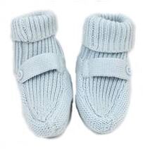 Organic Knit Baby Booties - Blue