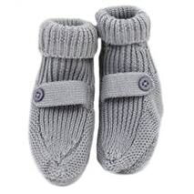 Organic Knit Baby Booties - Grey