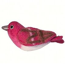 Fair Trade Ornament - Felted Bird Decoration - Purple Finch