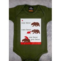 ONE BEAR TWO BEAR – CALIFORNIA BABY OLIVE GREEN ONEPIECE & T-SHIRT