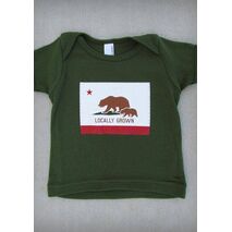 LOCALLY GROWN – CALIFORNIA BABY GIRL PINK & CHARCOAL GRAY & OLIVE GREEN ONEPIECE & T-SHIRT