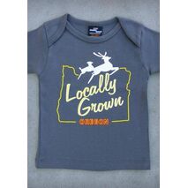 LOCALLY GROWN – OREGON BABY BOY CHARCOAL GRAY ONEPIECE & T-SHIRT