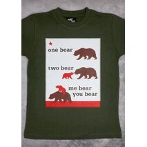 ONE BEAR TWO BEAR – CALIFORNIA YOUTH BOY OLIVE GREEN T-SHIRT