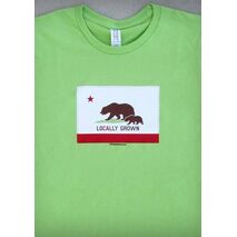 LOCALLY GROWN – CALIFORNIA WOMEN'S CHARCOAL GRAY & LIME GREEN CREW NECK T-SHIRT
