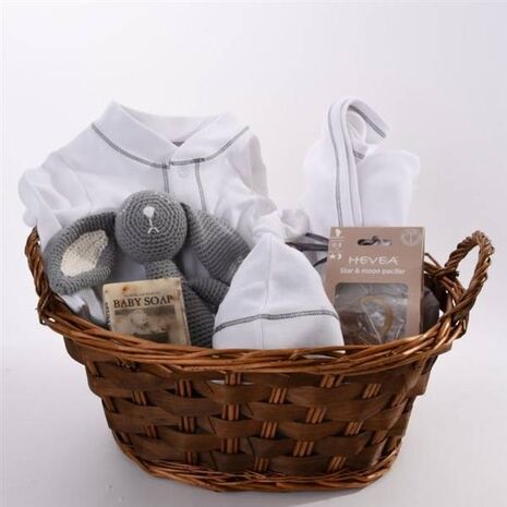 Newborn Baby Gift Basket - Pure Layette - Grey