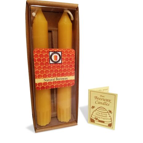 6" Natural Honey Scented 100% Pure Beeswax Taper Candles