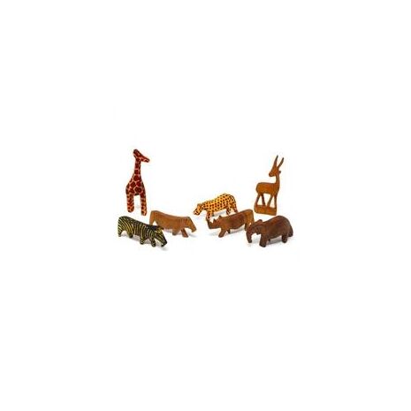 Miniature Wood Safari Animals - Set of 7