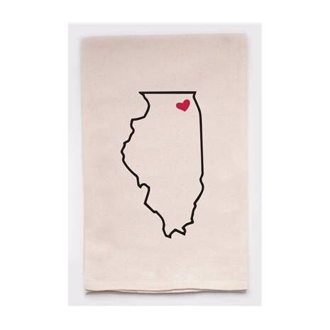 Housewarming Gifts - Tea Towels by State - Choose Your State! - Illinois
