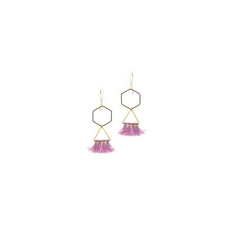 Geometric Tassel Earrings - Lilac