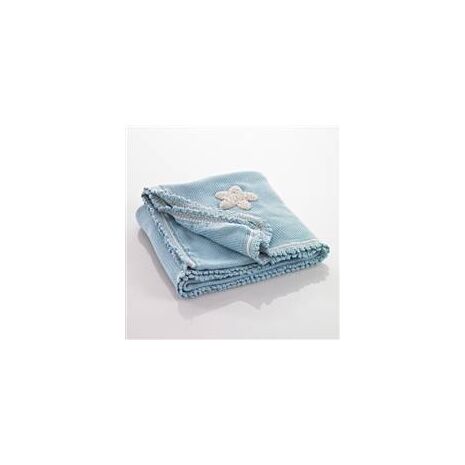 Organic Baby Blanket - Knit Blue