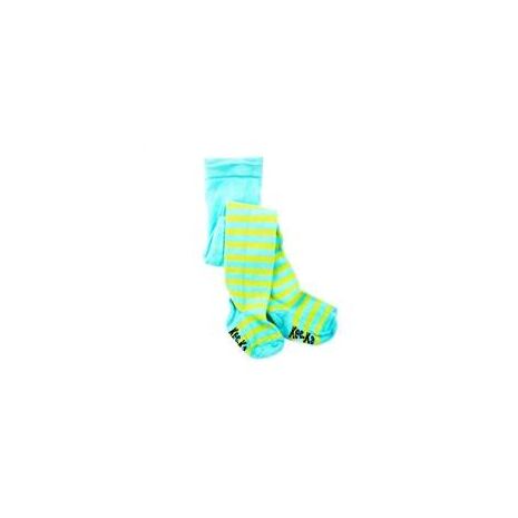 Organic Baby Tights - Turquoise and Green - 6-12m
