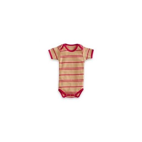 Organic Babybody - Pink/Vanilla Stripe - 0-3 Months