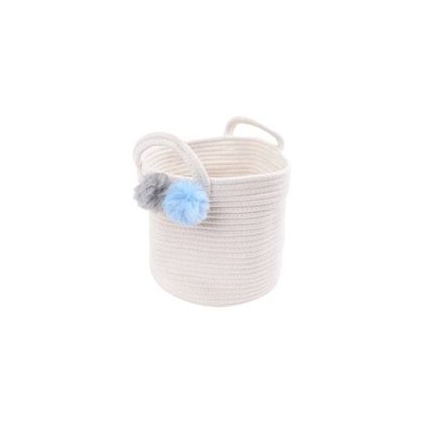 Make Your Own Gift Basket - Cotton Rope Blue/Grey Pom Pom