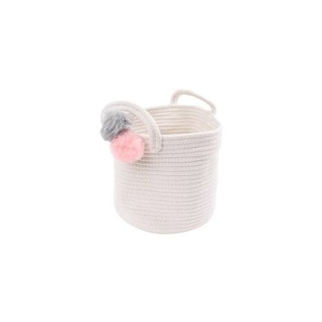 Make Your Own Gift Basket - Cotton Rope Pink/Grey Pom Pom