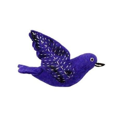 Fair Trade Ornament - Felted Bird Decoration - Purple Martin