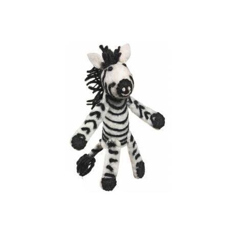 Fair Trade Puppet - Zebra Finger Puppet & Ornament