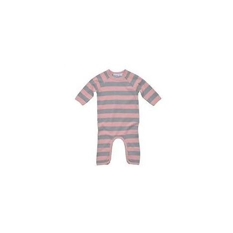 Organic Baby Romper - Pink & Grey - 6 month