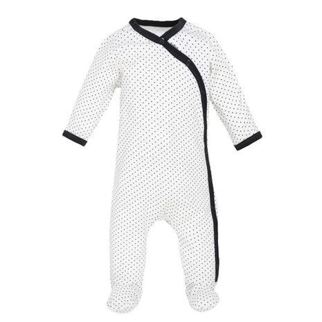 Organic Baby Outfit - Black Dots 0-3 Months