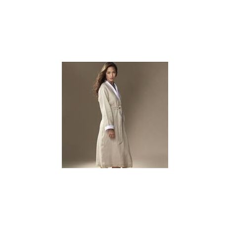 Organic Linen Robe For Women - Large - Natural