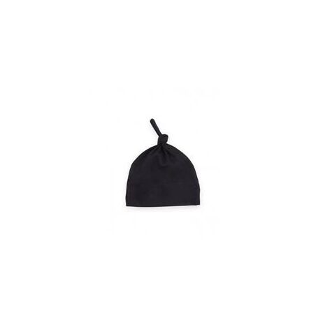 Organic Jersey Knotted Hat - Black - 0-3 Months