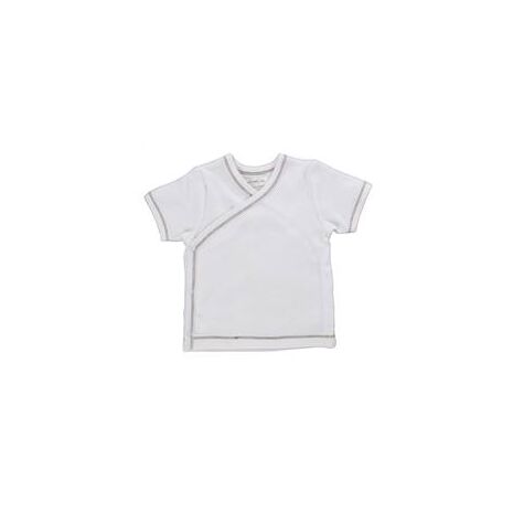 Organic Side Snap Shirt - Brown Stitching - 3-6m