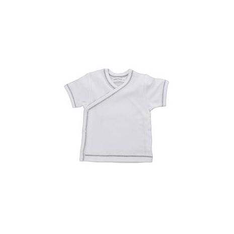 Organic Side Snap Shirt - Grey Stitching - 0-3m