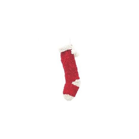 Red and White Christmas Stocking - Wool