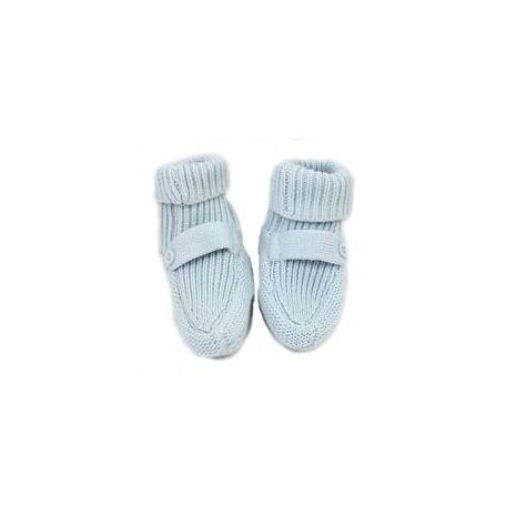 Organic Knit Baby Booties - Blue
