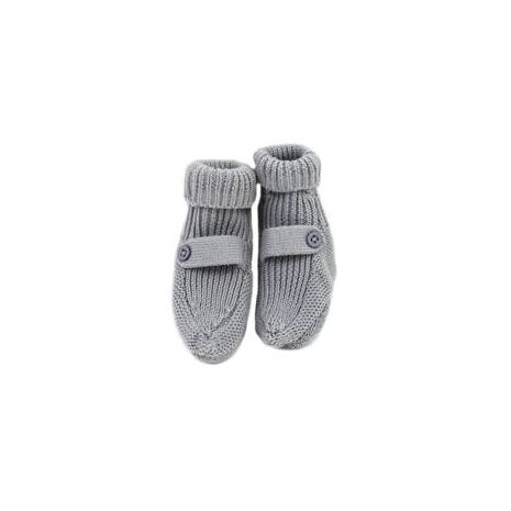 Organic Knit Baby Booties - Grey