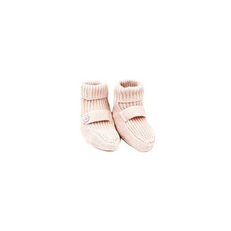 Organic Knit Baby Booties - Pink