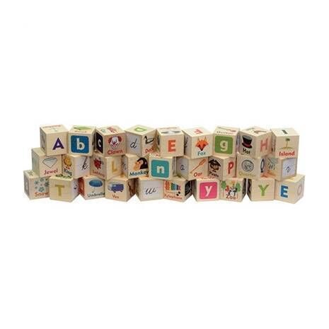 Wooden Letter Picture Blocks - Made in the USA